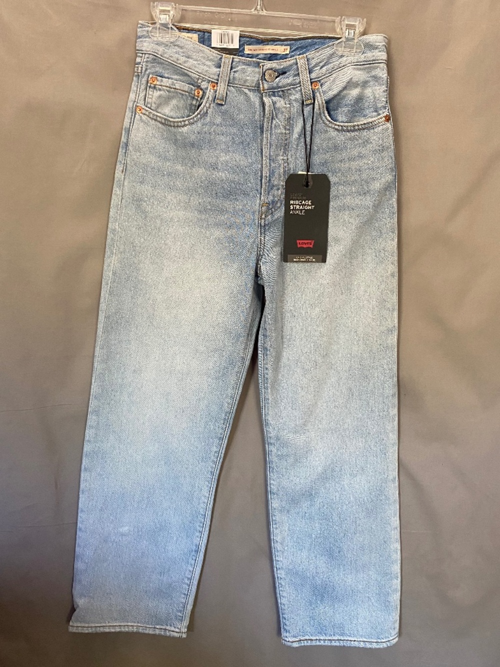 Levi's Premium Ribcage Straight Ankle Jeans fade wash blue women's size 27 (NWT)